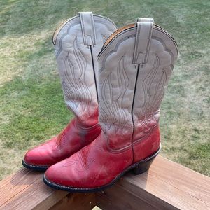 Frye Cowboy Boots Red & Grey 10.5D